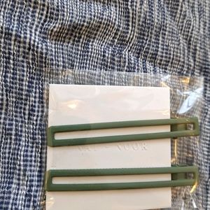 NEW muted green hair clips